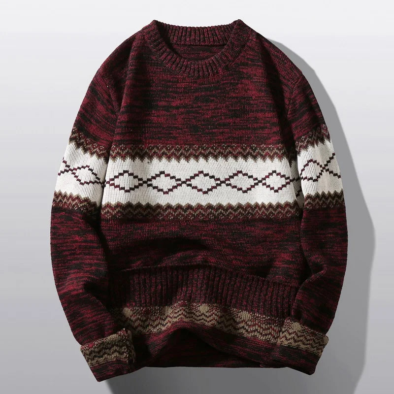 Classic Crew Neck Winter Sweater for Men