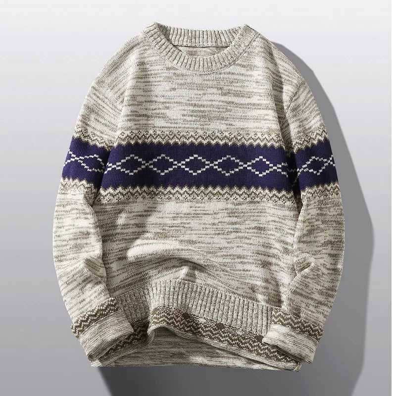 Classic Crew Neck Winter Sweater for Men
