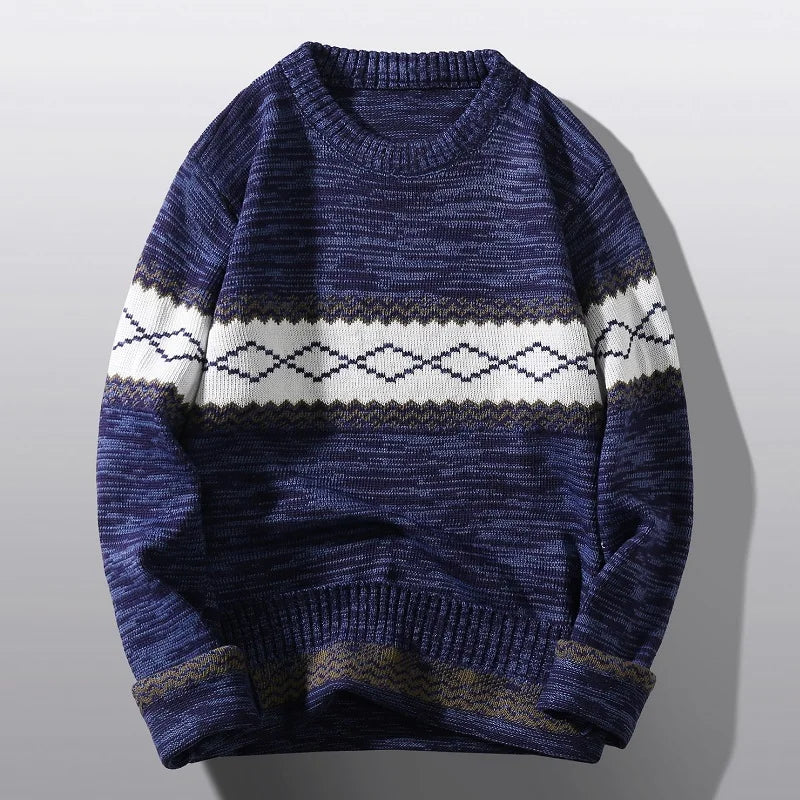 Classic Crew Neck Winter Sweater for Men