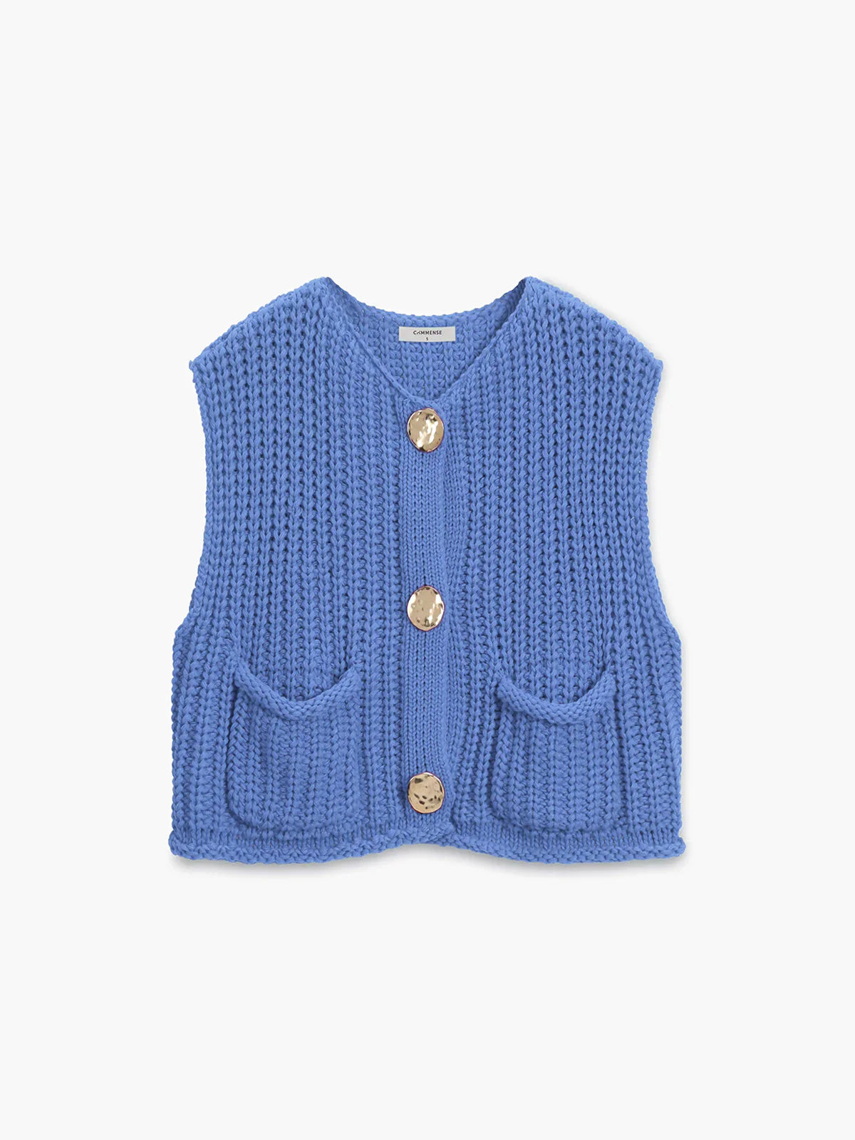 Cozy Button Down Sleeveless Cable Knit Vest for Women