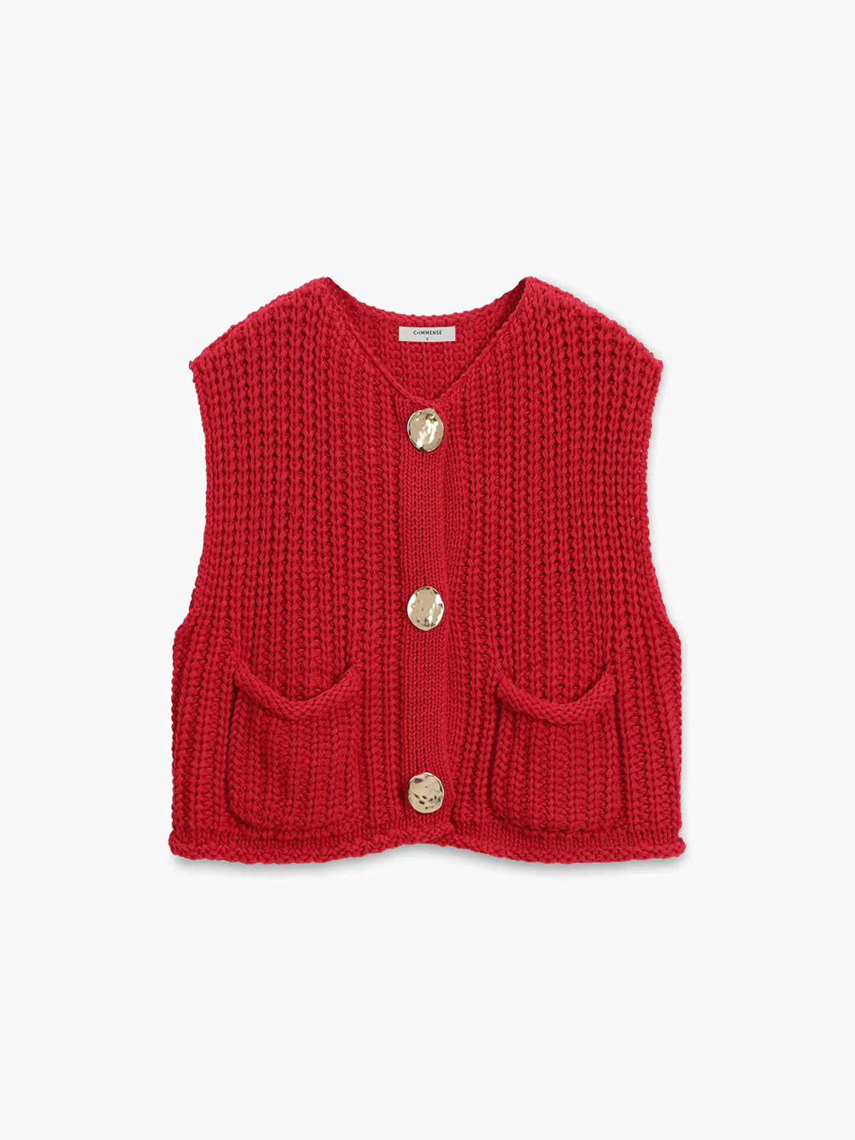 Cozy Button Down Sleeveless Cable Knit Vest for Women
