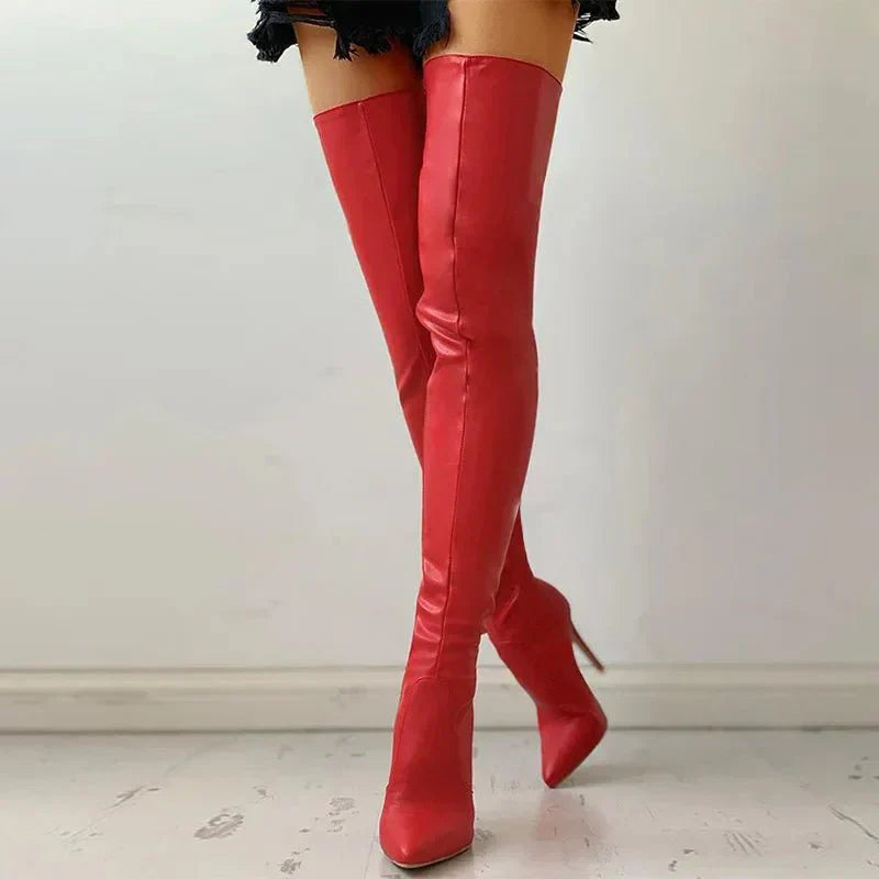 Women's Retro Thigh-high Stiletto Boots