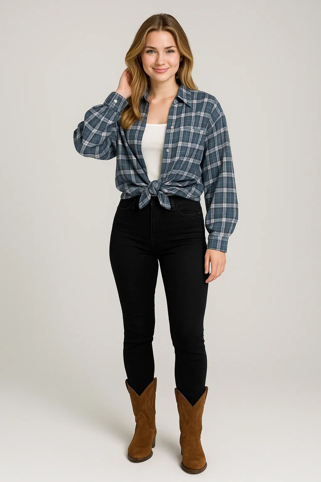 Women's Oversized Plaid Button-down Shirt