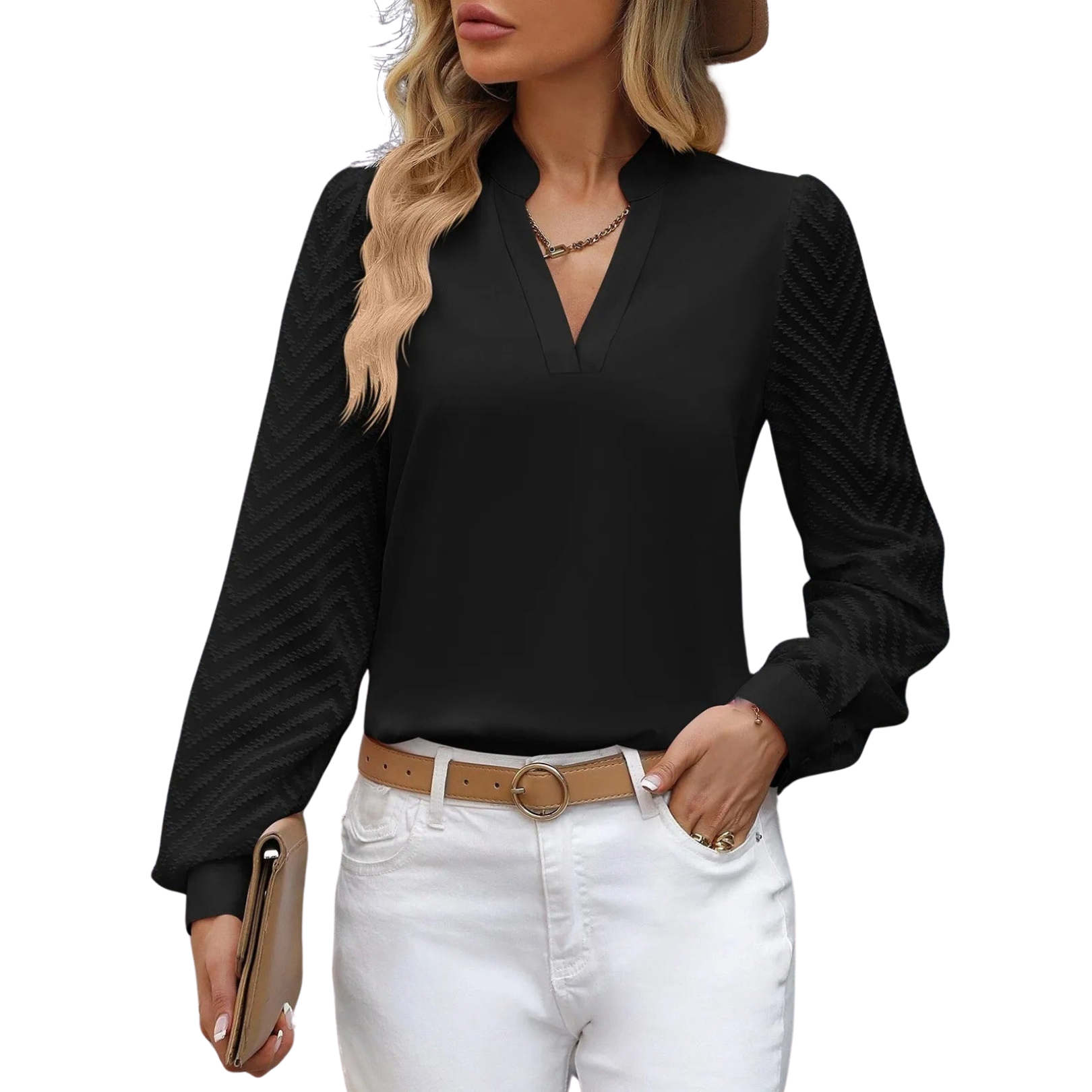 Chiffon Top with V-neckline for Women