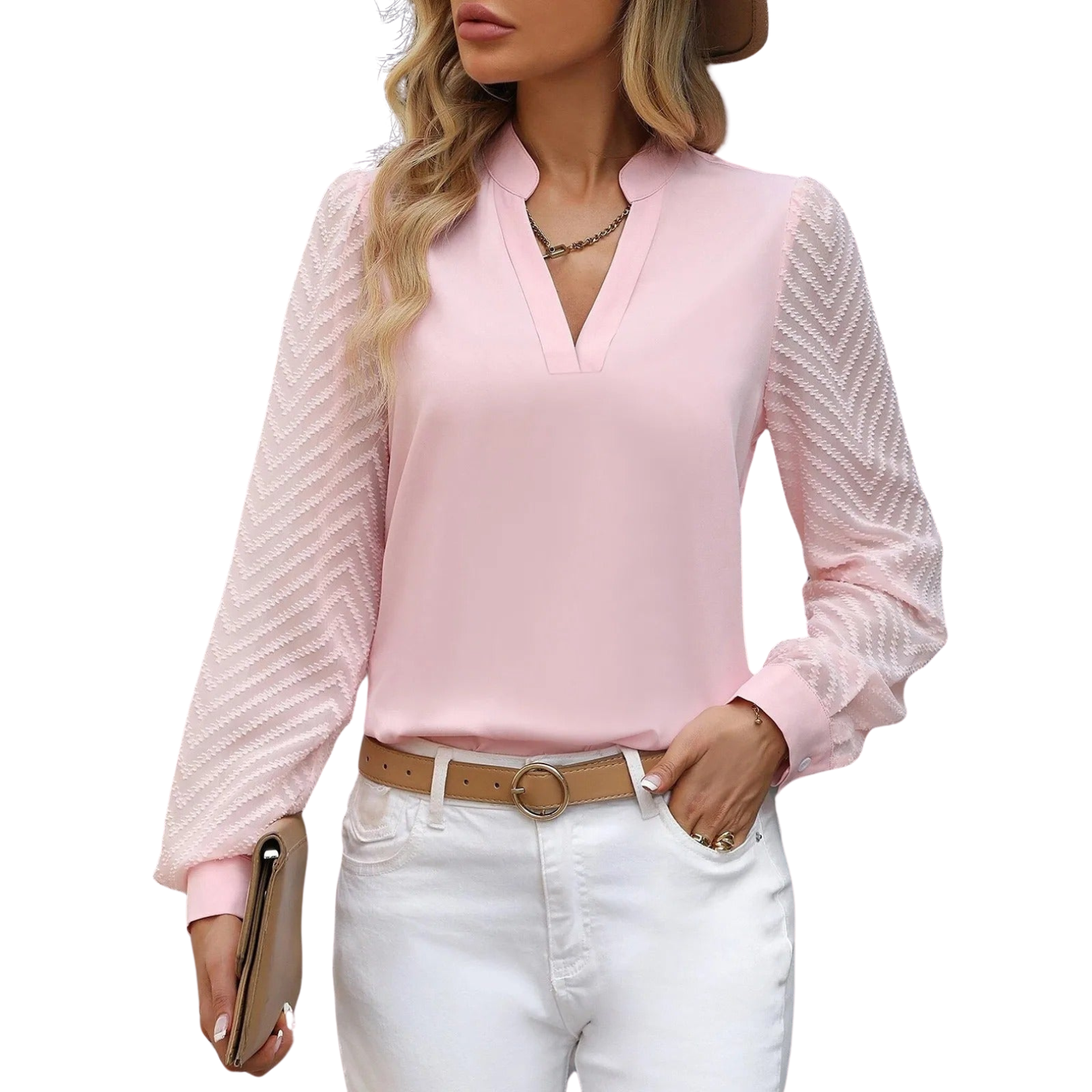 Chiffon Top with V-neckline for Women