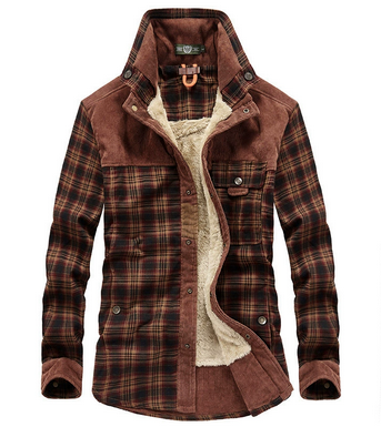 Retro Style Checkered Winter Jacket for Men