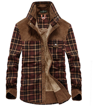 Retro Style Checkered Winter Jacket for Men