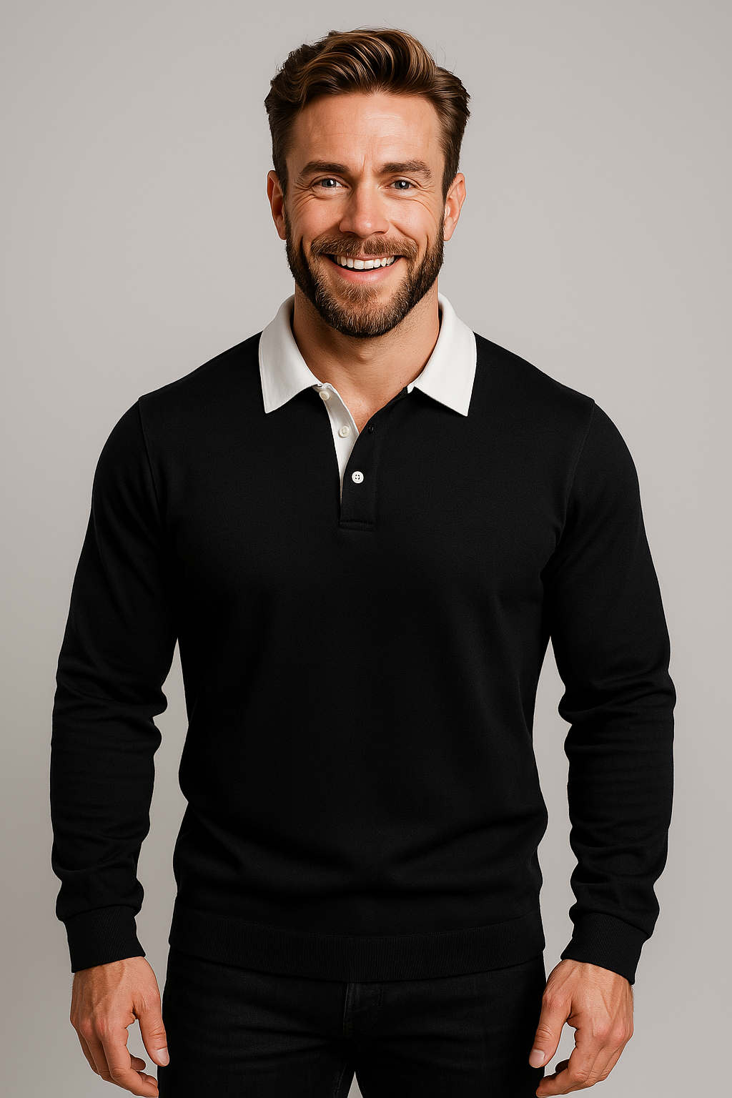 Modern All-season Polo Sweater for Men
