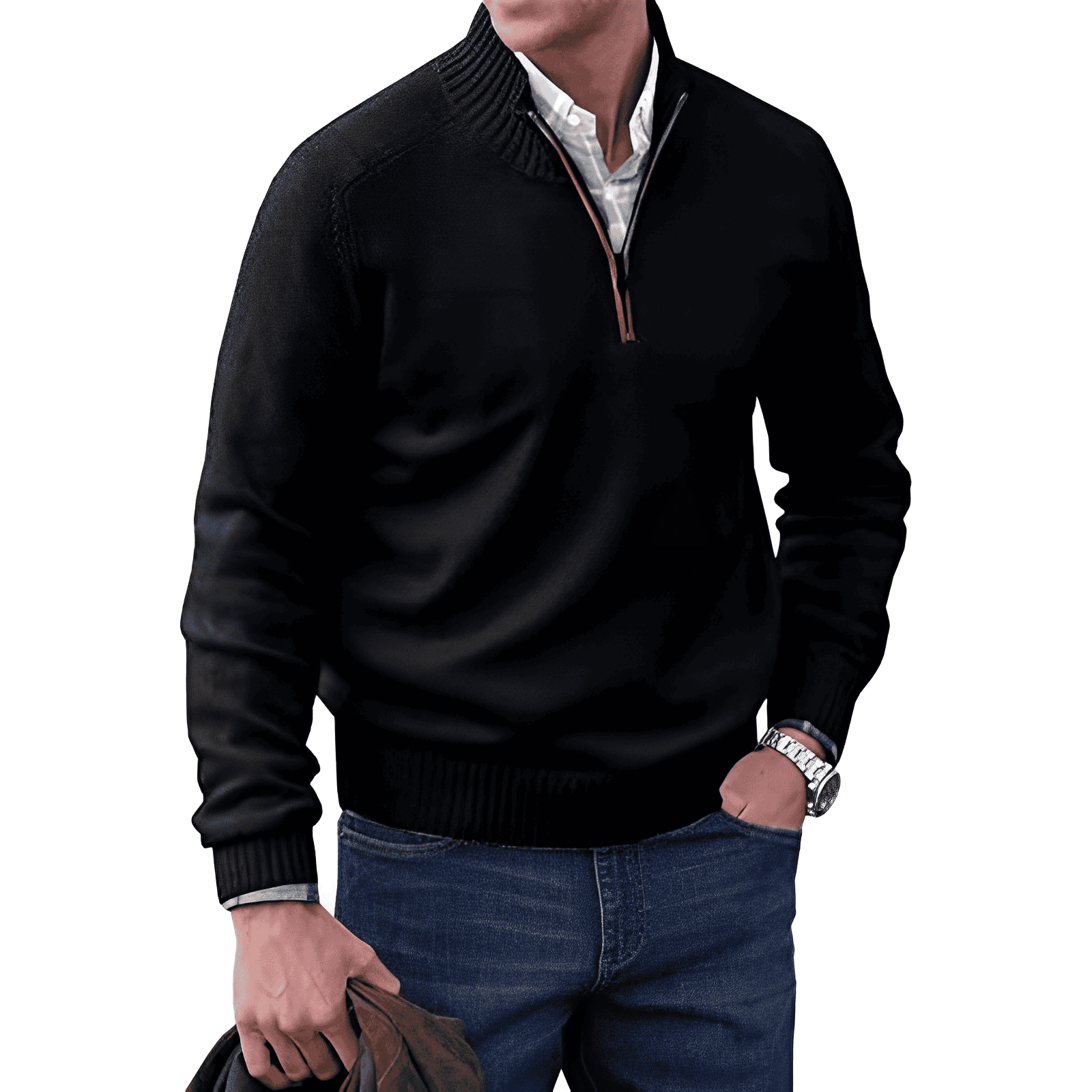 Smart-casual Men´s Zip-up  Sweater