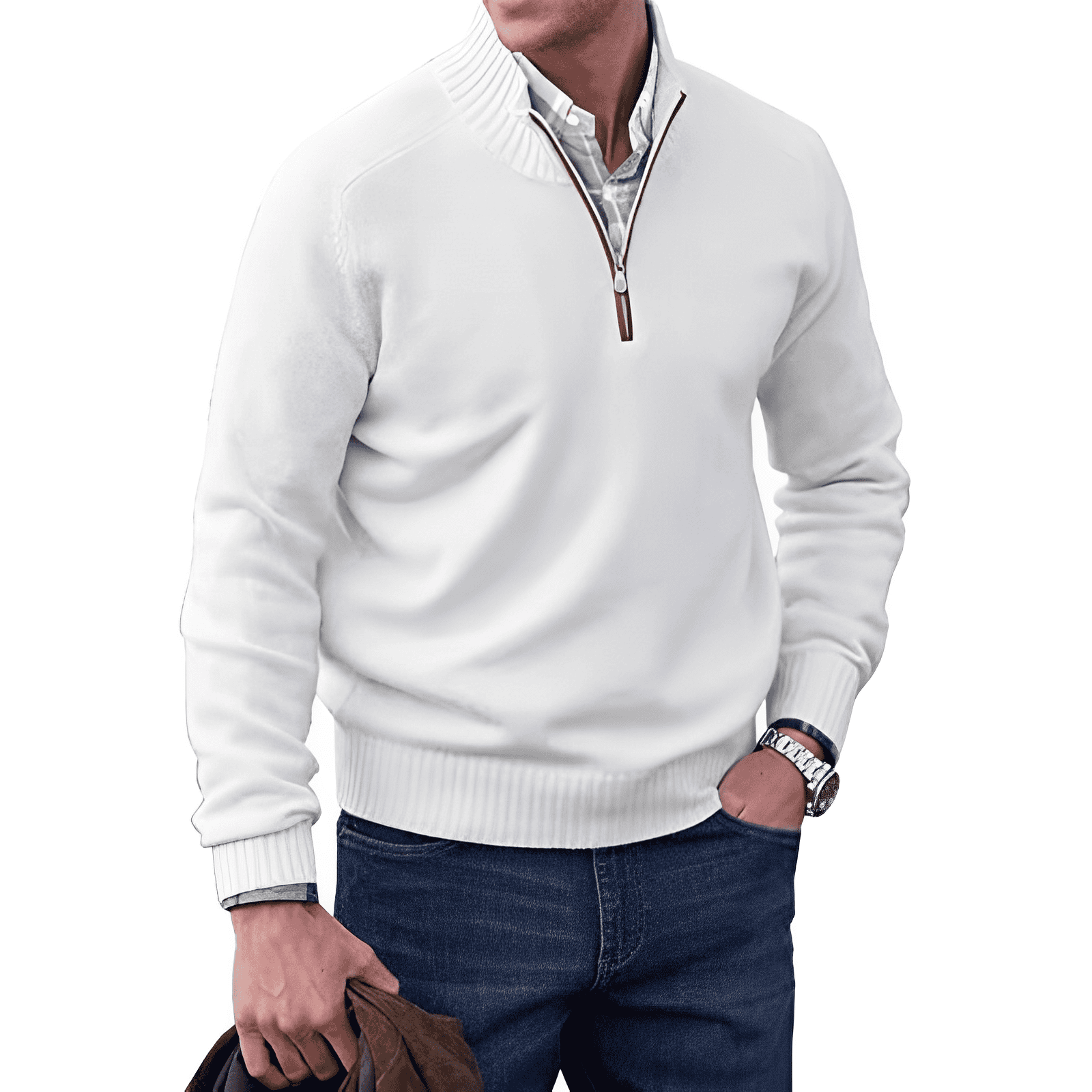 Smart-casual Men´s Zip-up  Sweater