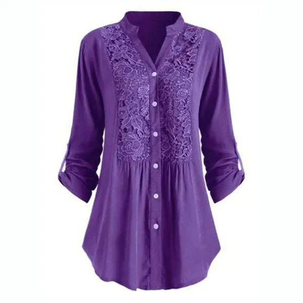 Women's Long blouse with puff sleeves