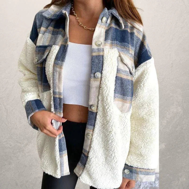 Women's Modern Style Checkered Winter Jacket