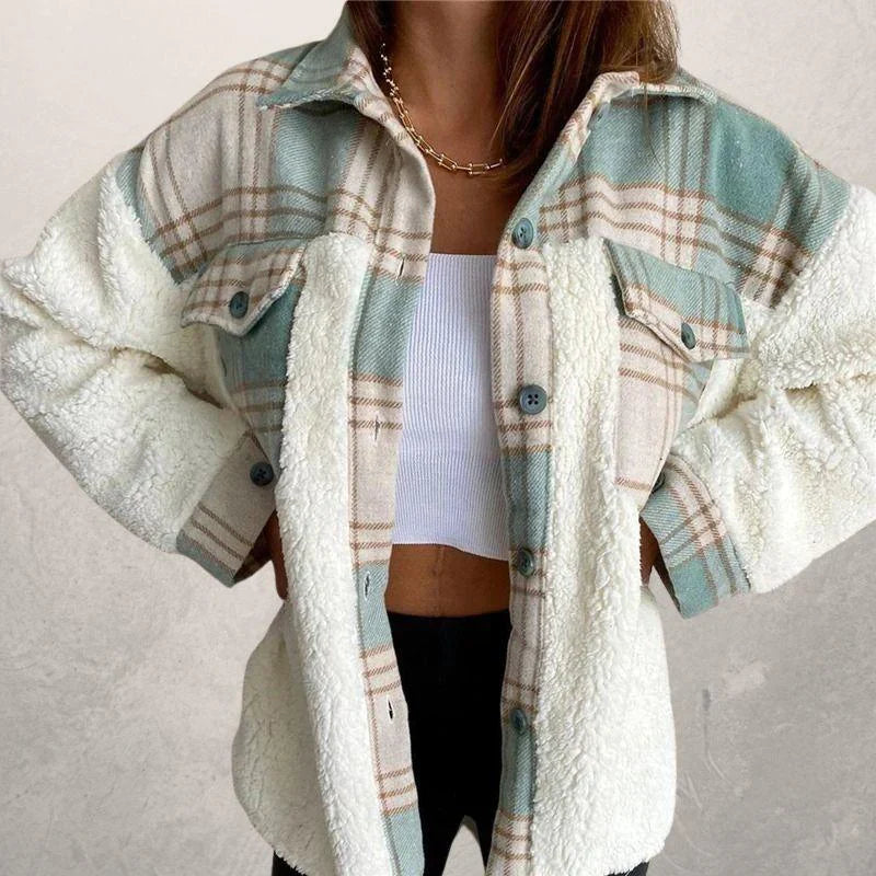 Women's Modern Style Checkered Winter Jacket